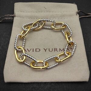 David Yurman Gold and Silver Mixed-Metal Link Bracelet